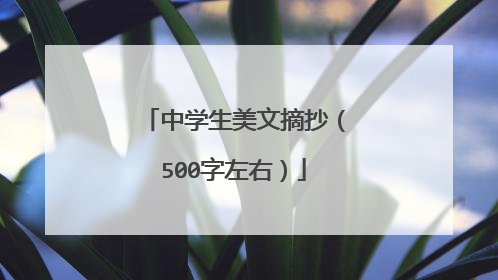 中学生美文摘抄（500字左右）