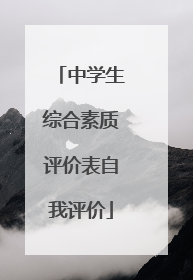 中学生综合素质评价表自我评价