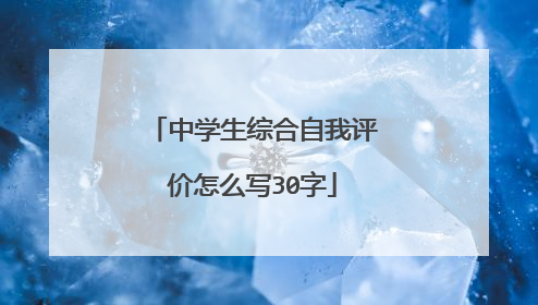 中学生综合自我评价怎么写30字