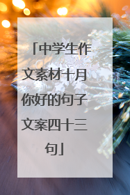 中学生作文素材十月你好的句子文案四十三句