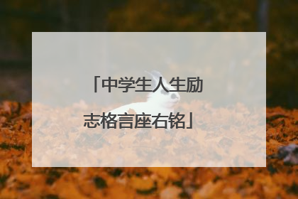 中学生人生励志格言座右铭