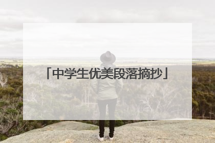 中学生优美段落摘抄