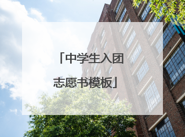 中学生入团志愿书模板