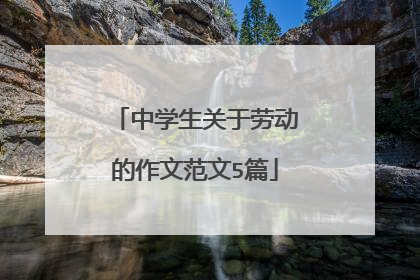 中学生关于劳动的作文范文5篇