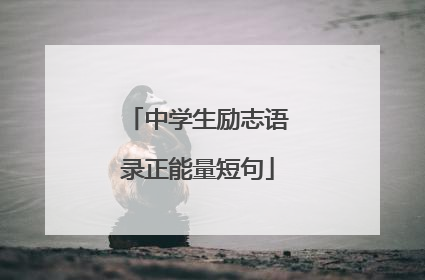 中学生励志语录正能量短句