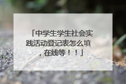 中学生学生社会实践活动登记表怎么填，在线等！！