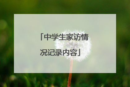 中学生家访情况记录内容