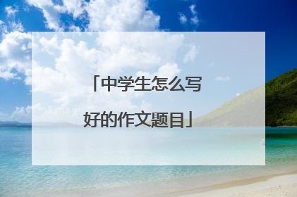 中学生怎么写好的作文题目