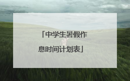 中学生暑假作息时间计划表