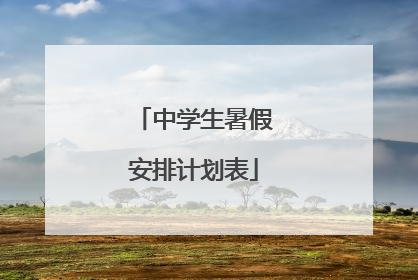 中学生暑假安排计划表