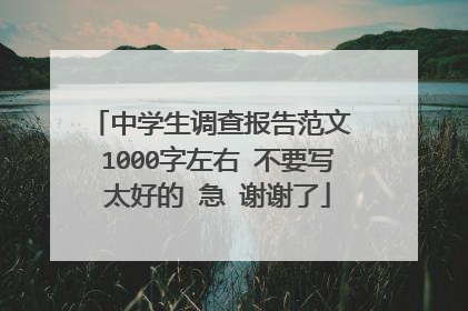中学生调查报告范文 1000字左右 不要写太好的 急 谢谢了