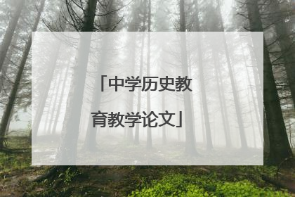 中学历史教育教学论文