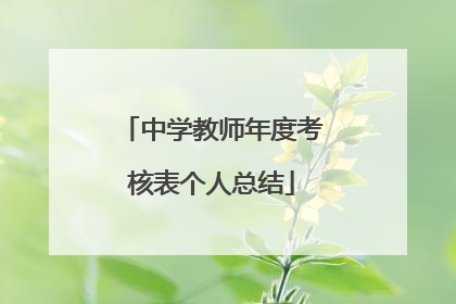 中学教师年度考核表个人总结