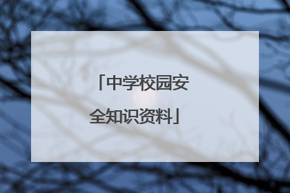 中学校园安全知识资料