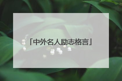 中外名人励志格言