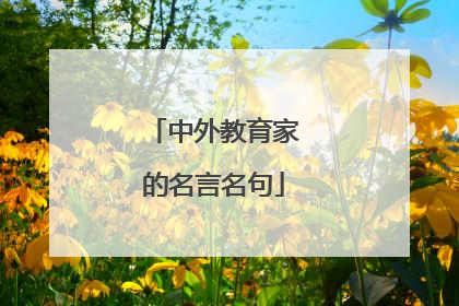 中外教育家的名言名句