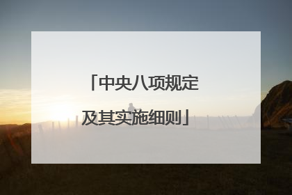 中央八项规定及其实施细则
