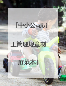中小公司员工管理规章制度范本