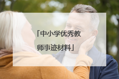 中小学优秀教师事迹材料
