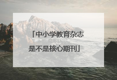 中小学教育杂志是不是核心期刊