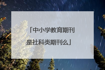 中小学教育期刊是社科类期刊么
