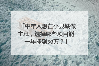 中年人想在小县城做生意,选择哪些项目能一年挣到50万?