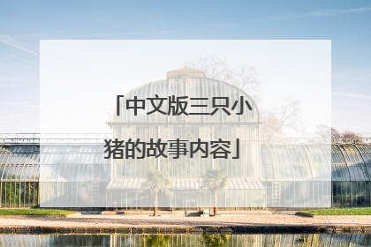 中文版三只小猪的故事内容