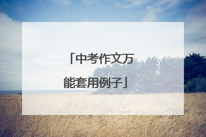 中考作文万能套用例子
