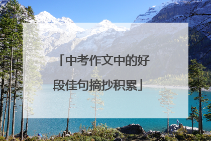 中考作文中的好段佳句摘抄积累