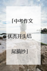 中考作文优秀开头结尾摘抄