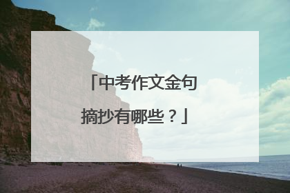 中考作文金句摘抄有哪些?