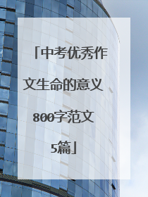 中考优秀作文生命的意义800字范文5篇