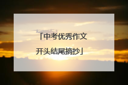 中考优秀作文开头结尾摘抄