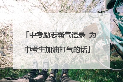 中考励志霸气语录 为中考生加油打气的话