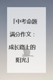 中考命题满分作文：成长路上的阳光
