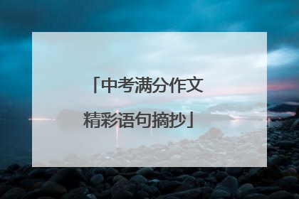 中考满分作文精彩语句摘抄