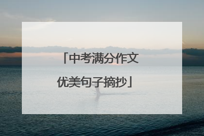 中考满分作文优美句子摘抄