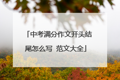 中考满分作文开头结尾怎么写 范文大全