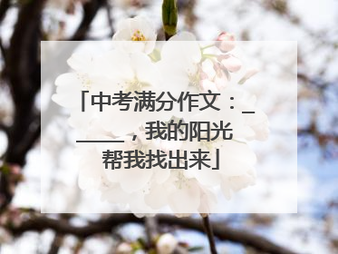 中考满分作文:_____,我的阳光 帮我找出来
