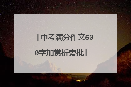 中考满分作文600字加赏析旁批