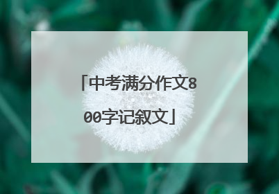 中考满分作文800字记叙文