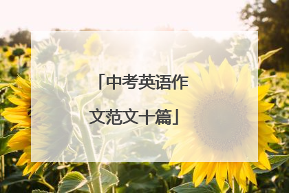 中考英语作文范文十篇