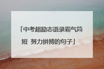 中考超励志语录霸气简短 努力拼搏的句子
