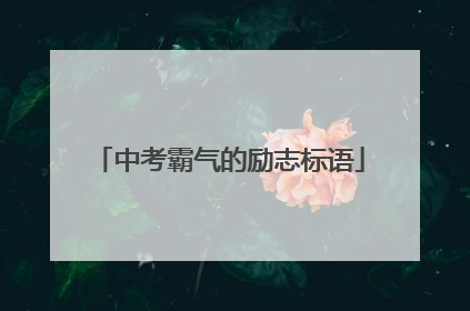 中考霸气的励志标语