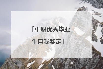 中职优秀毕业生自我鉴定