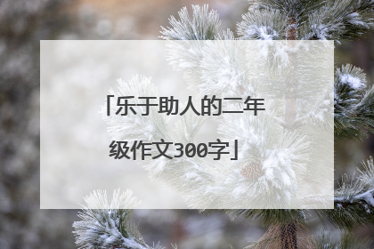 乐于助人的二年级作文300字