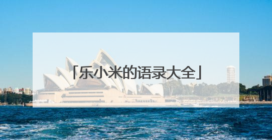 乐小米的语录大全