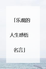 乐观的人生感悟名言