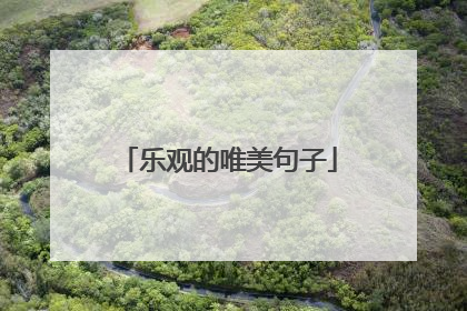 乐观的唯美句子