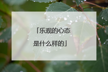 乐观的心态是什么样的